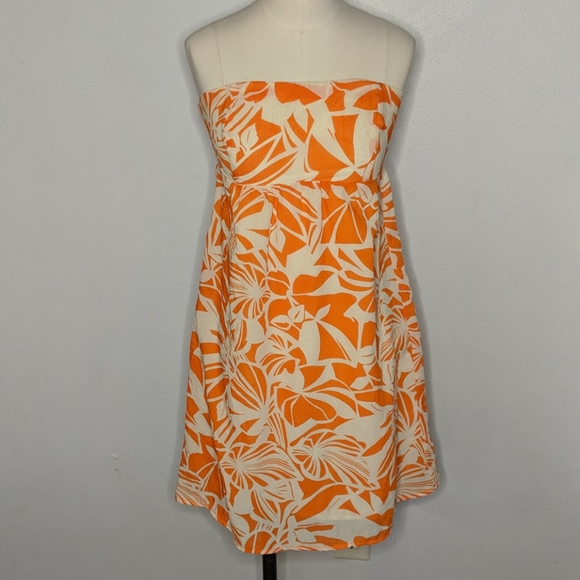 American Eagle Tropical Orange Hawaiian Size 4 - Picture 1 of 6